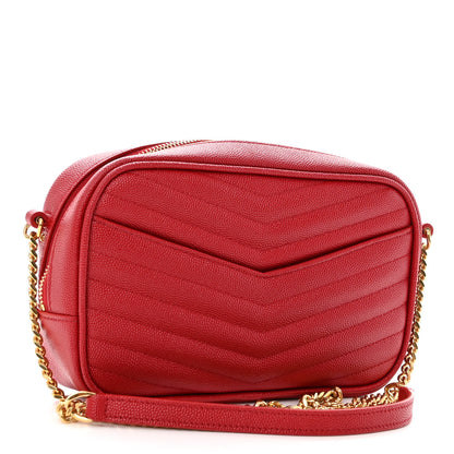 Saint Laurent Grain De Poudre Matelasse Monogram Mini Lou Camera Bag Eros Red 3 of 10