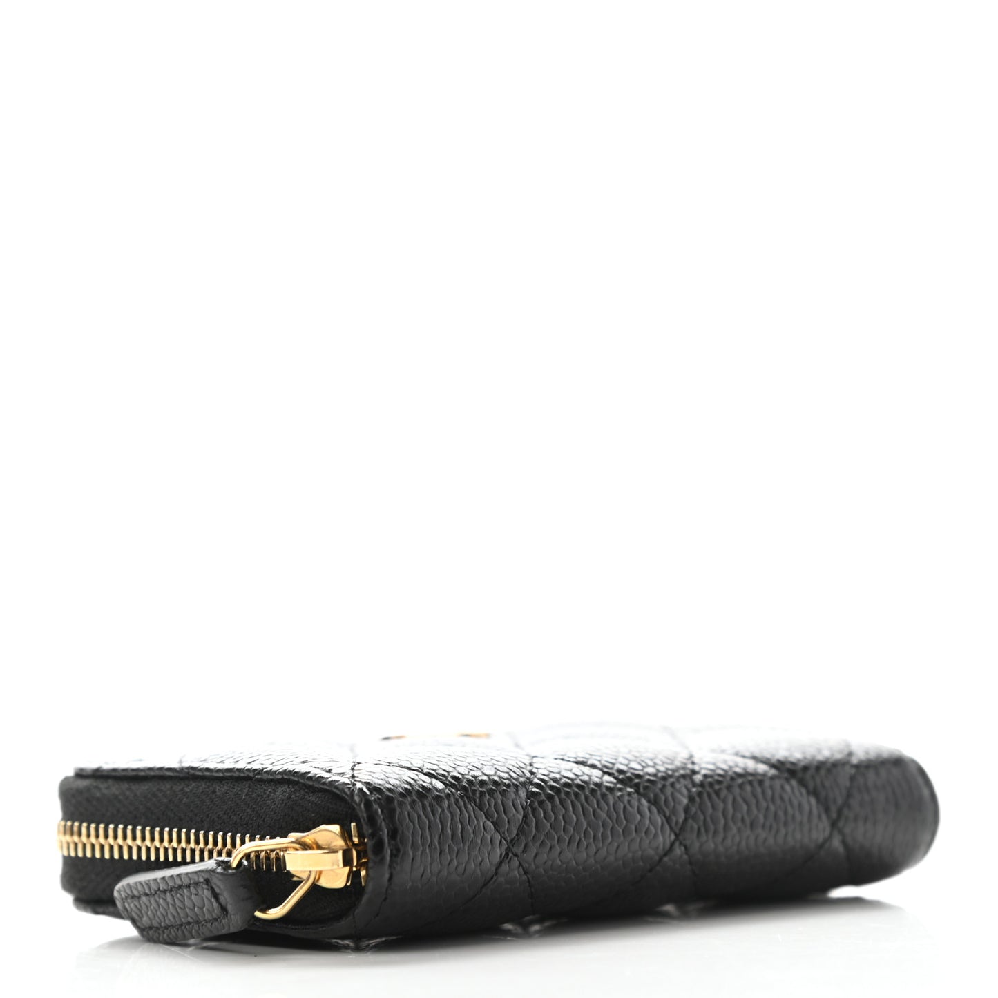 Caviar Quilted Zip Coin Purse Black