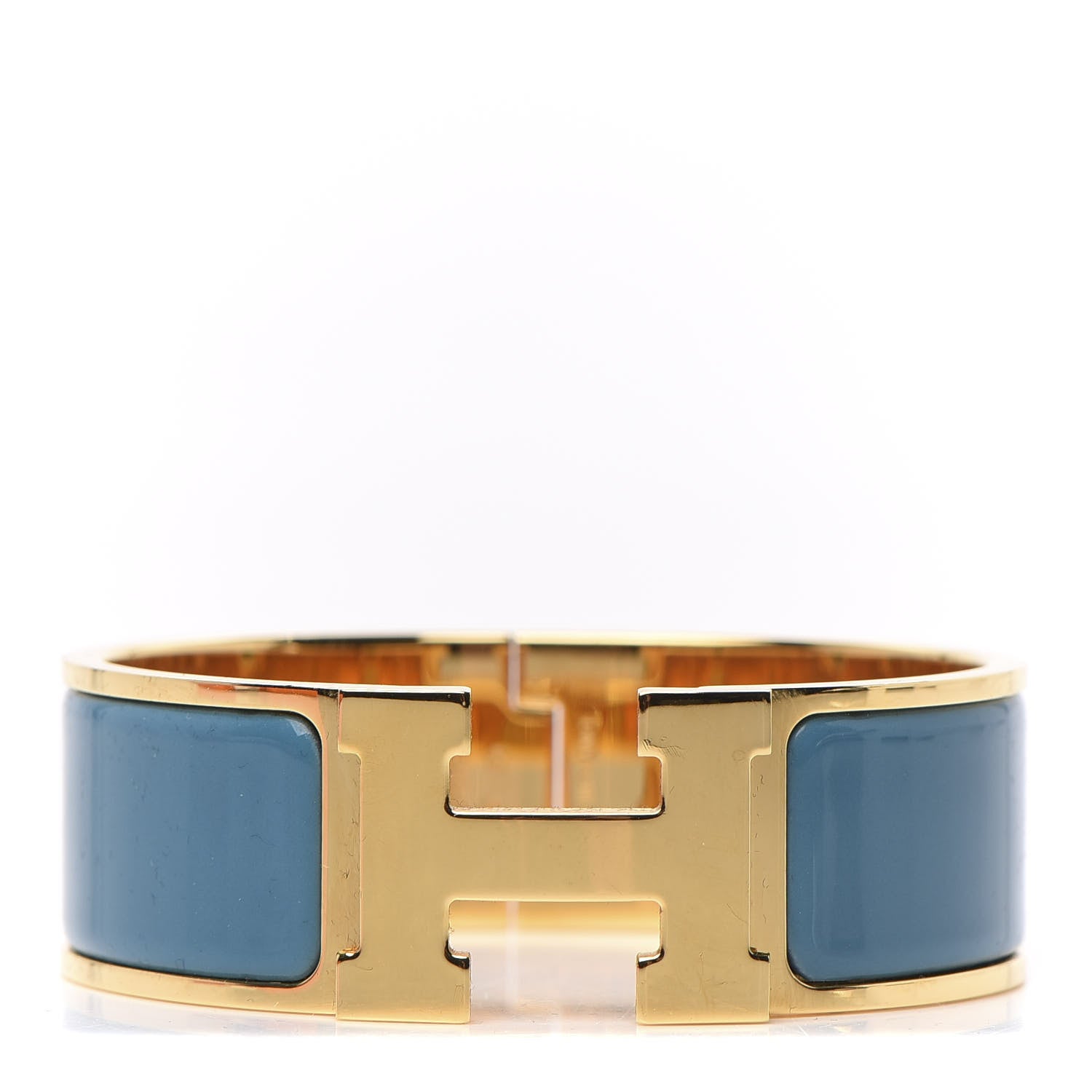 Hermes Enamel Wide Clic Clac H Bracelet PM Bleu Indien 1 of 6