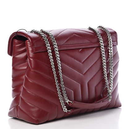 Saint Laurent Calfskin Y Quilted Monogram Medium Loulou Chain Satchel Palissandre 3 of 11