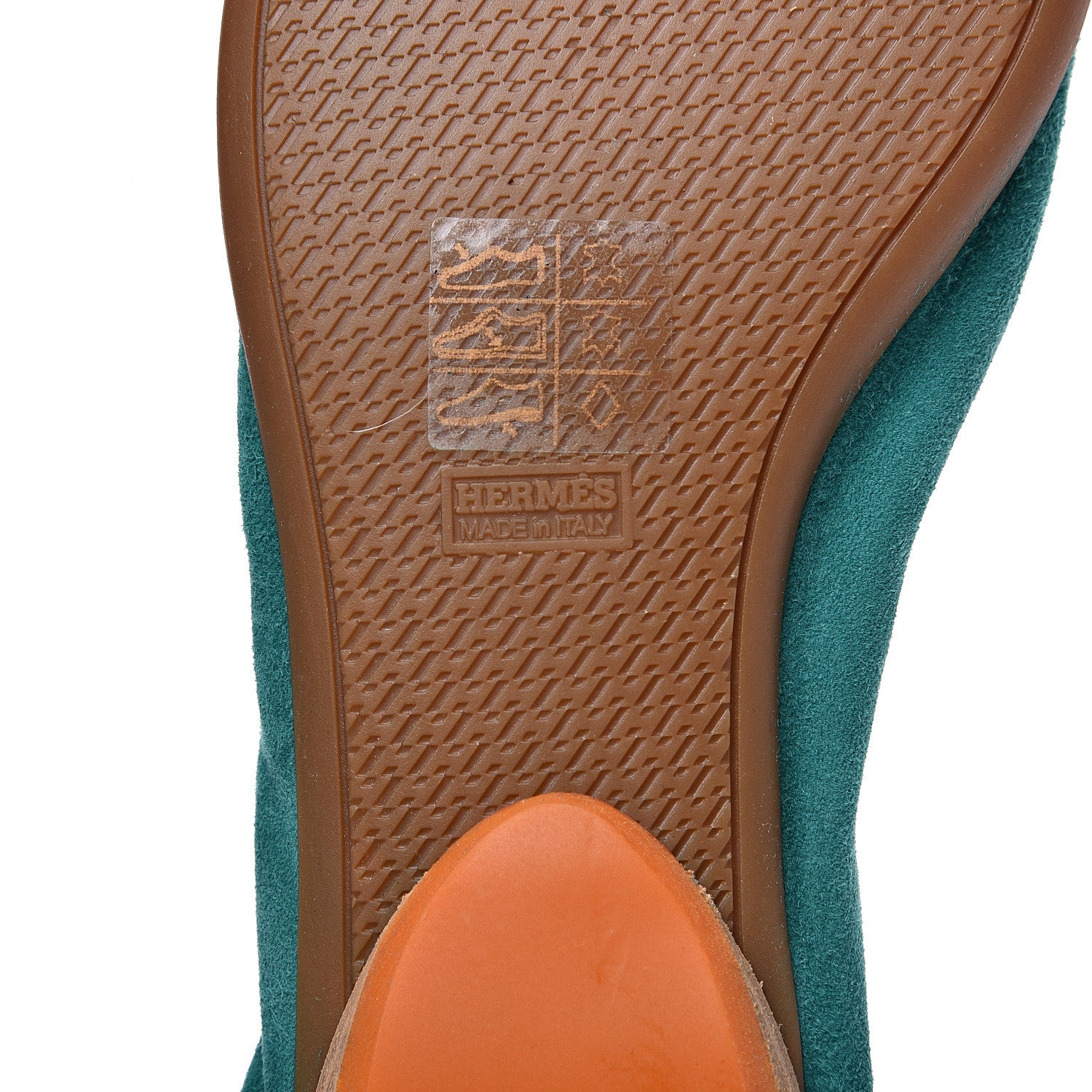 Hermes Chevre Velours Carina Ballerina Flats 39.5 Emeraude 7 of 10