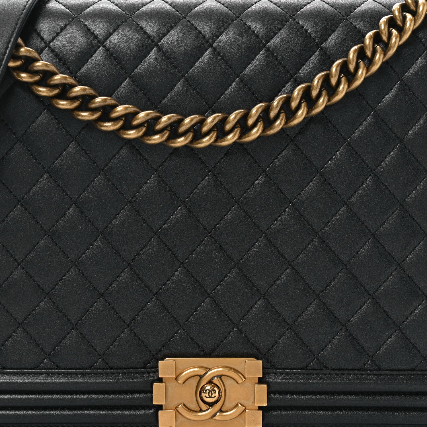 Chanel Lambskin Quilted Large Boy Flap Black 8 of 11