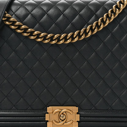 Chanel Lambskin Quilted Large Boy Flap Black 8 of 11