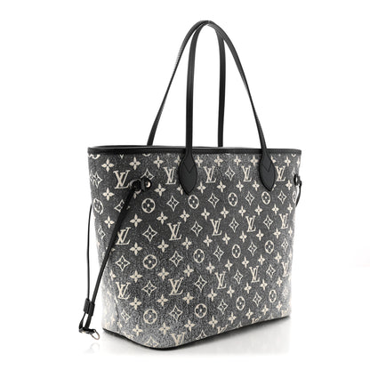 Louis Vuitton Denim Monogram Jacquard Neverfull MM Grey 4 of 10