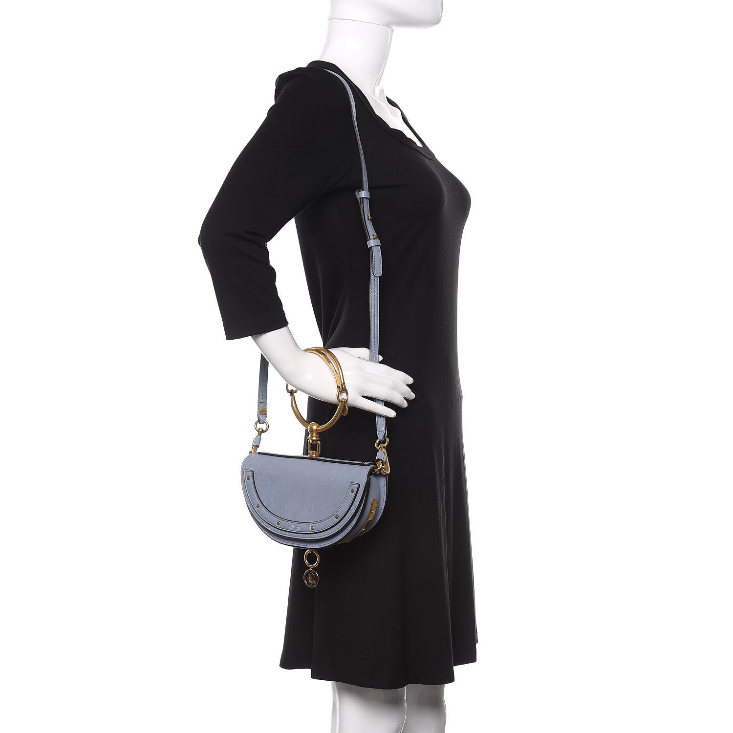 Chloe Calfskin Small Nile Bracelet Minaudiere Bag Washed Blue 2 of 8
