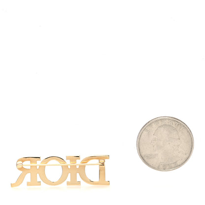 Christian Dior Crystal Dior Logo Brooch Gold 2 of 3
