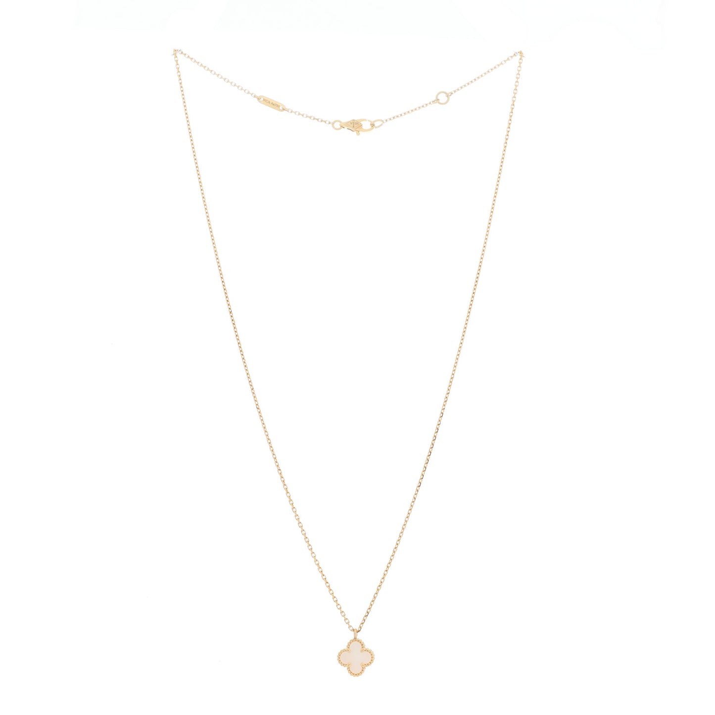 18K Yellow Gold Mother of Pearl Sweet Alhambra Pendant Necklace