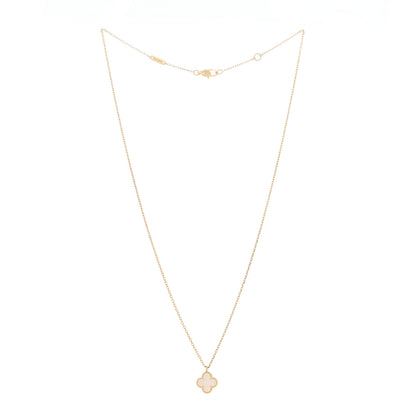 Van Cleef & Arpels 18K Yellow Gold Mother of Pearl Sweet Alhambra Pendant Necklace 2 of 5