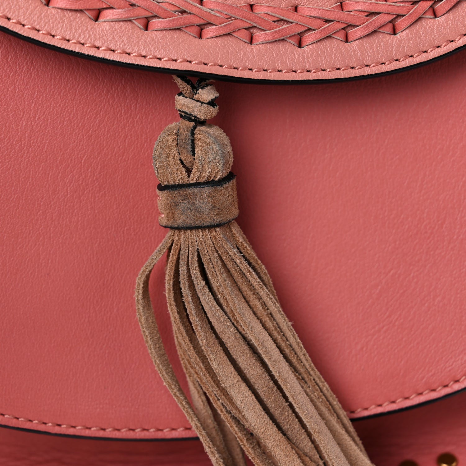 Chloe Calfskin Braided Mini Hudson Shoulder Bag Misty Rose 8 of 9