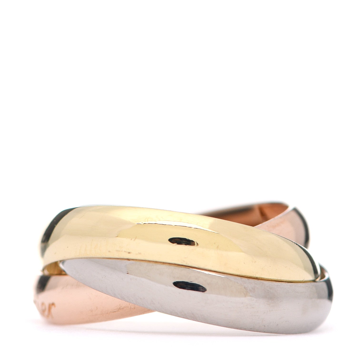 Cartier 18K Pink Yellow White Gold Classic Trinity Ring 49 4.75 3 of 6