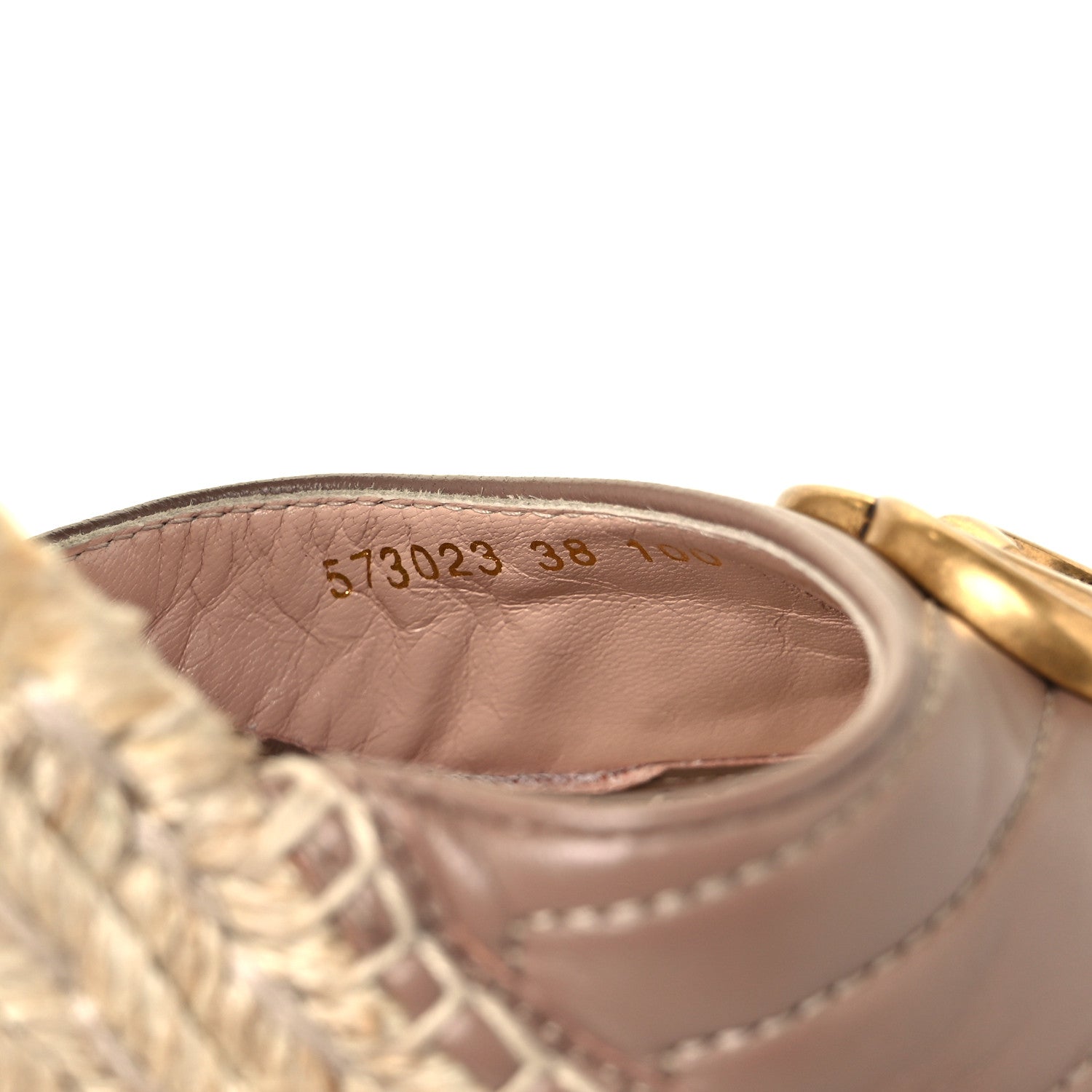 Gucci Nappa Matelasse GG Marmont Ankle Wrap Platform 35/120mm Espadrille Wedges 38 Porcelain Rose 9 of 10