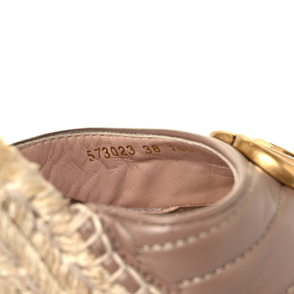 Gucci Nappa Matelasse GG Marmont Ankle Wrap Platform 35/120mm Espadrille Wedges 38 Porcelain Rose 9 of 10