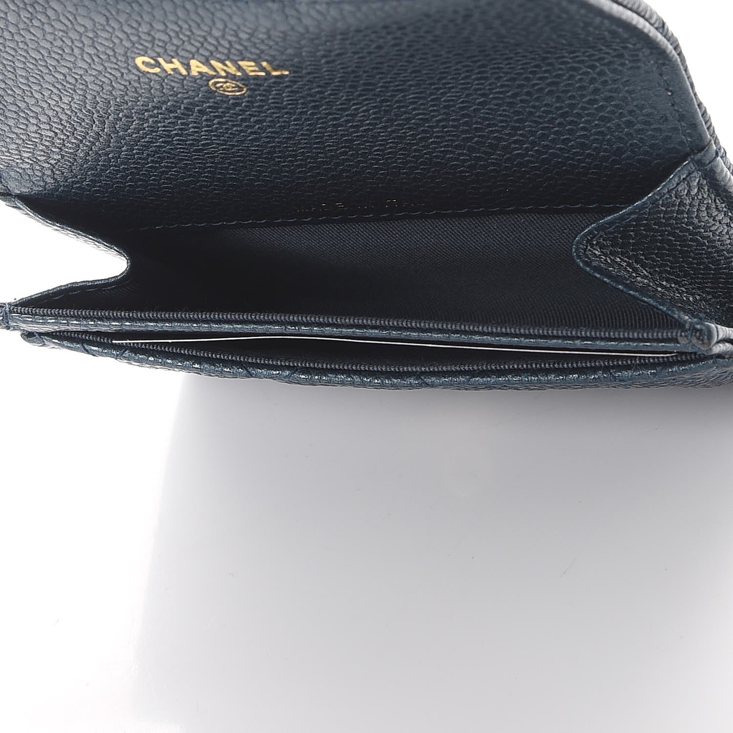 Chanel Metallic Caviar Quilted Flap Card Holder Dark Blue 5 of 9