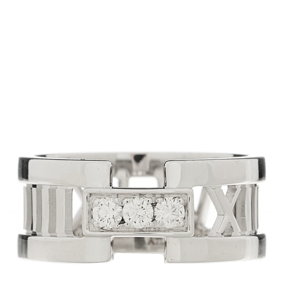 18K White Gold Diamond Open Atlas Ring 53 6.5
