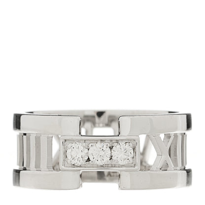 Tiffany 18K White Gold Diamond Open Atlas Ring 53 6.5 1 of 4