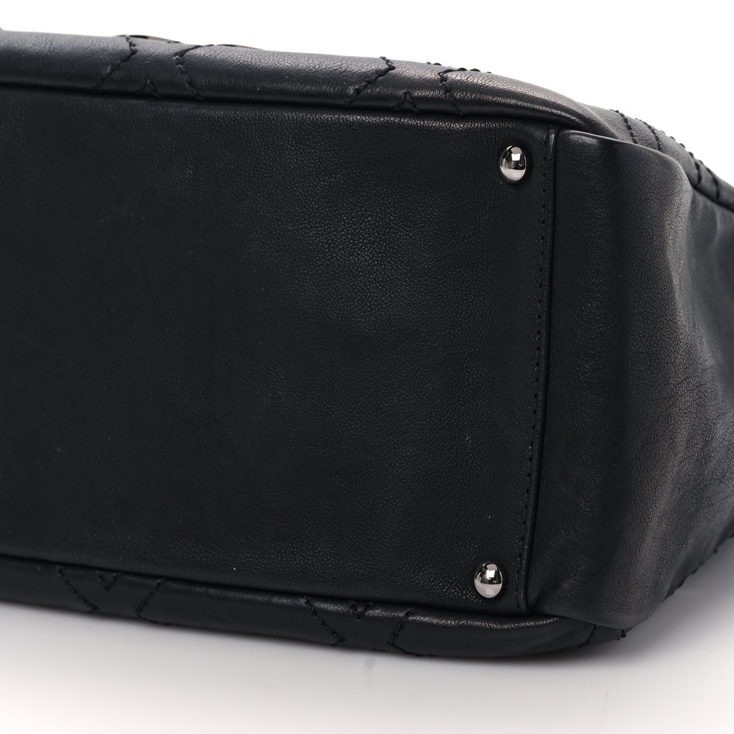 Calfskin Small Diamond Stitch Tote Black