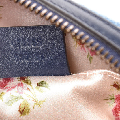 Gucci Denim Matelasse Flower Japan Limited GG Marmont Cosmetic Case Blue 7 of 8