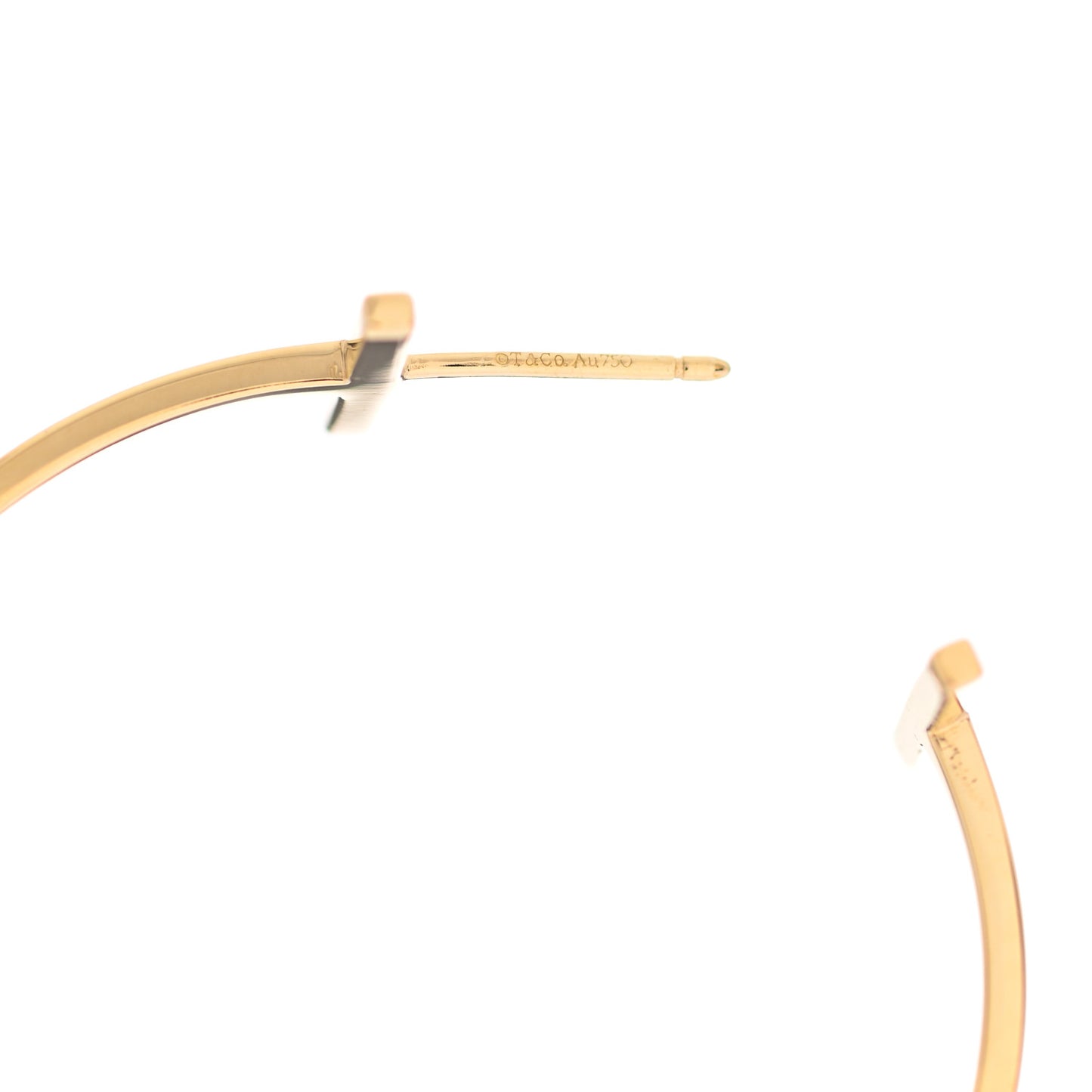 18K Yellow Gold Extra Large T Wire Hoop Earrings