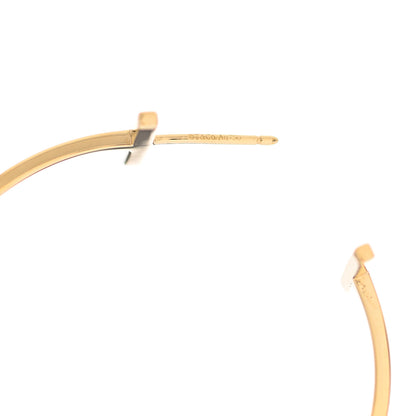 Tiffany 18K Yellow Gold Extra Large T Wire Hoop Earrings 4 of 5