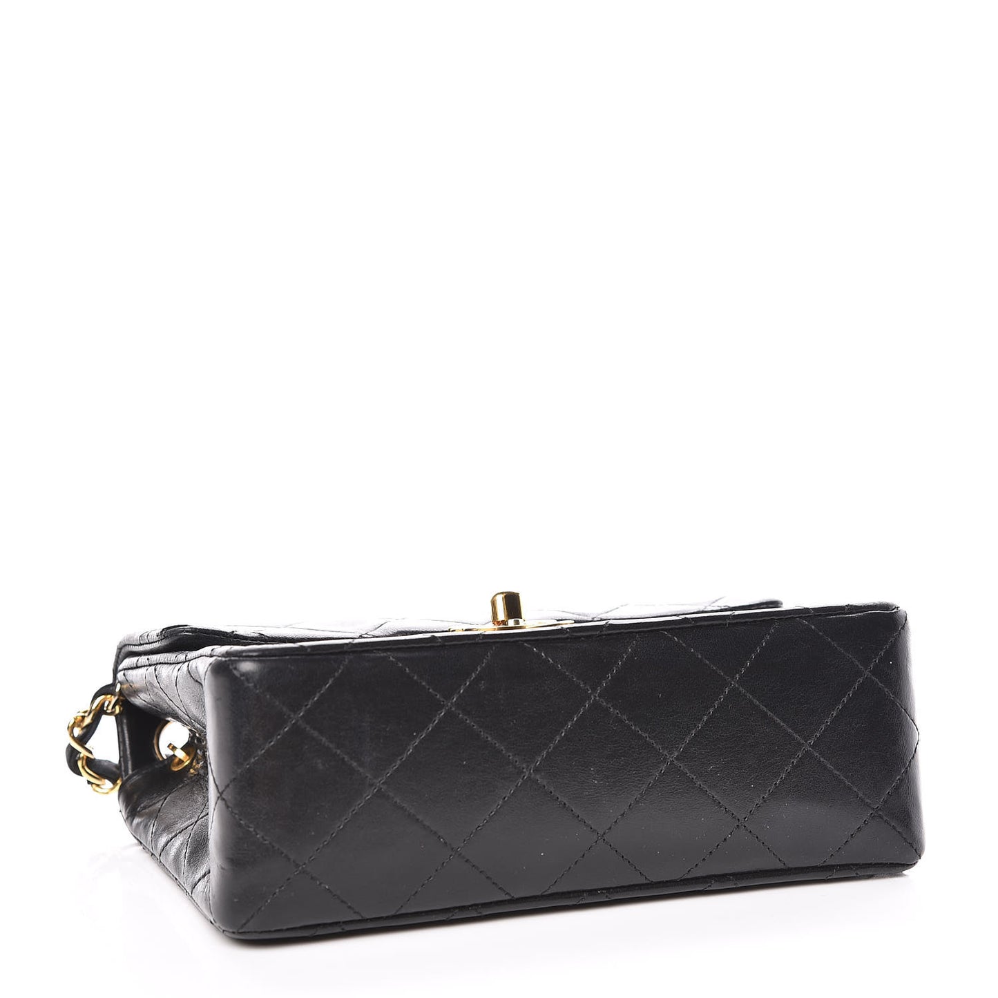 Lambskin Quilted Mini Square Flap Black