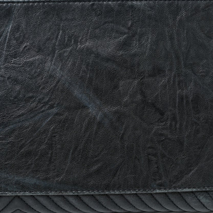 Chanel Wrinkled Lambskin Chevron Quilted Large Surpique Tote Black 16 of 18