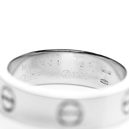 Cartier 18K White Gold 5.5mm LOVE Ring 59 8.75 5 of 5