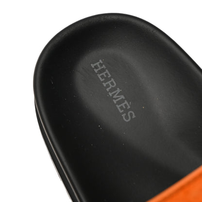 Hermes Suede Goatskin Womens Chypre Sandals 41 Rouge Ecarlate Sunset 10 of 14