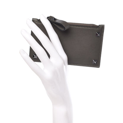 Valentino Garavani Vitello Rockstud Coin Case Card Holder Green 2 of 10