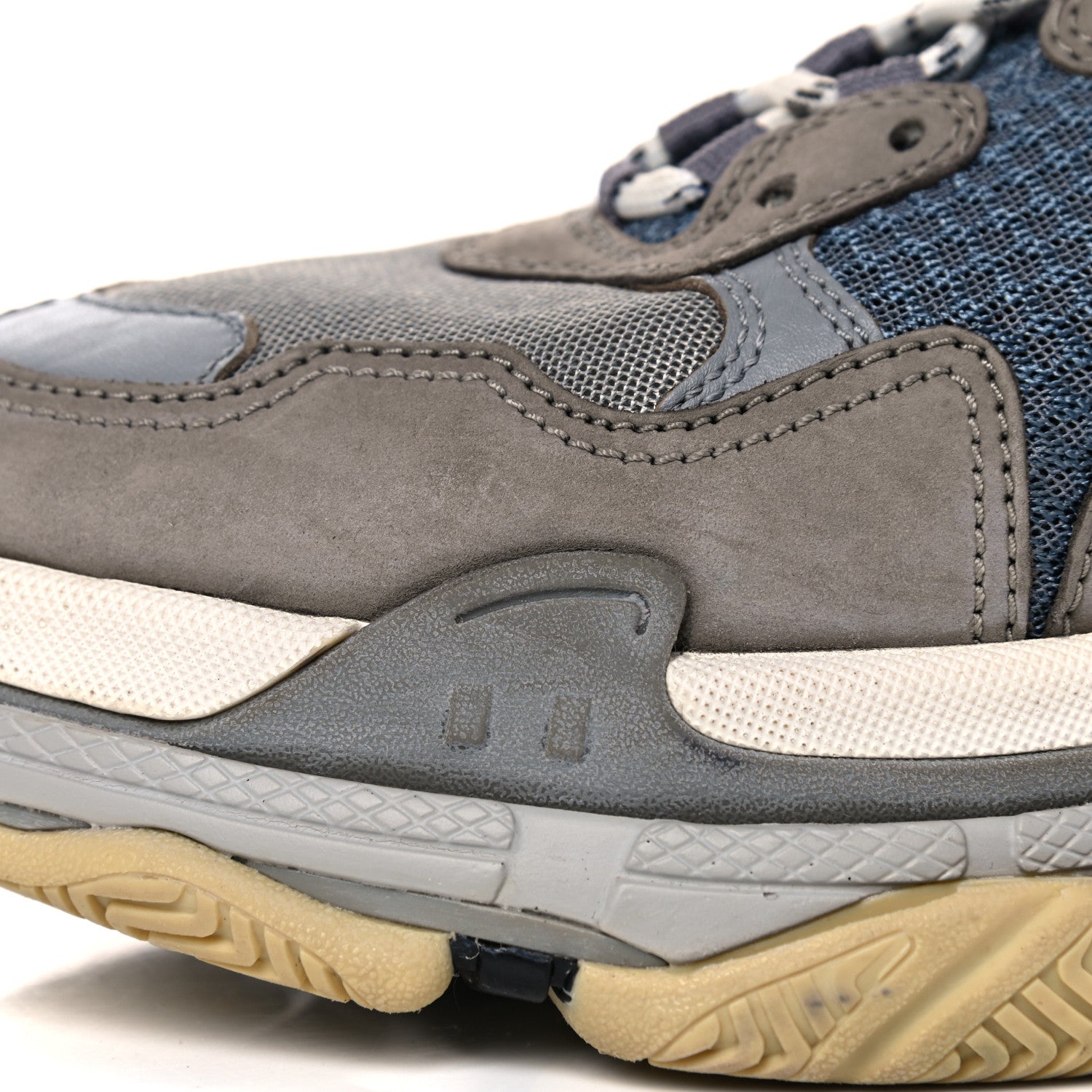 Balenciaga Fabric Mesh Mens Triple S Sneakers 41 Beige Bleu Gray 8 of 18