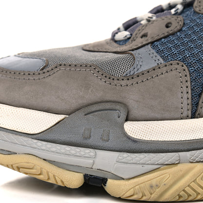 Balenciaga Fabric Mesh Mens Triple S Sneakers 41 Beige Bleu Gray 8 of 18