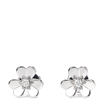 Van Cleef & Arpels 18K White Gold Diamond Mini Frivole Earrings 1 of 5