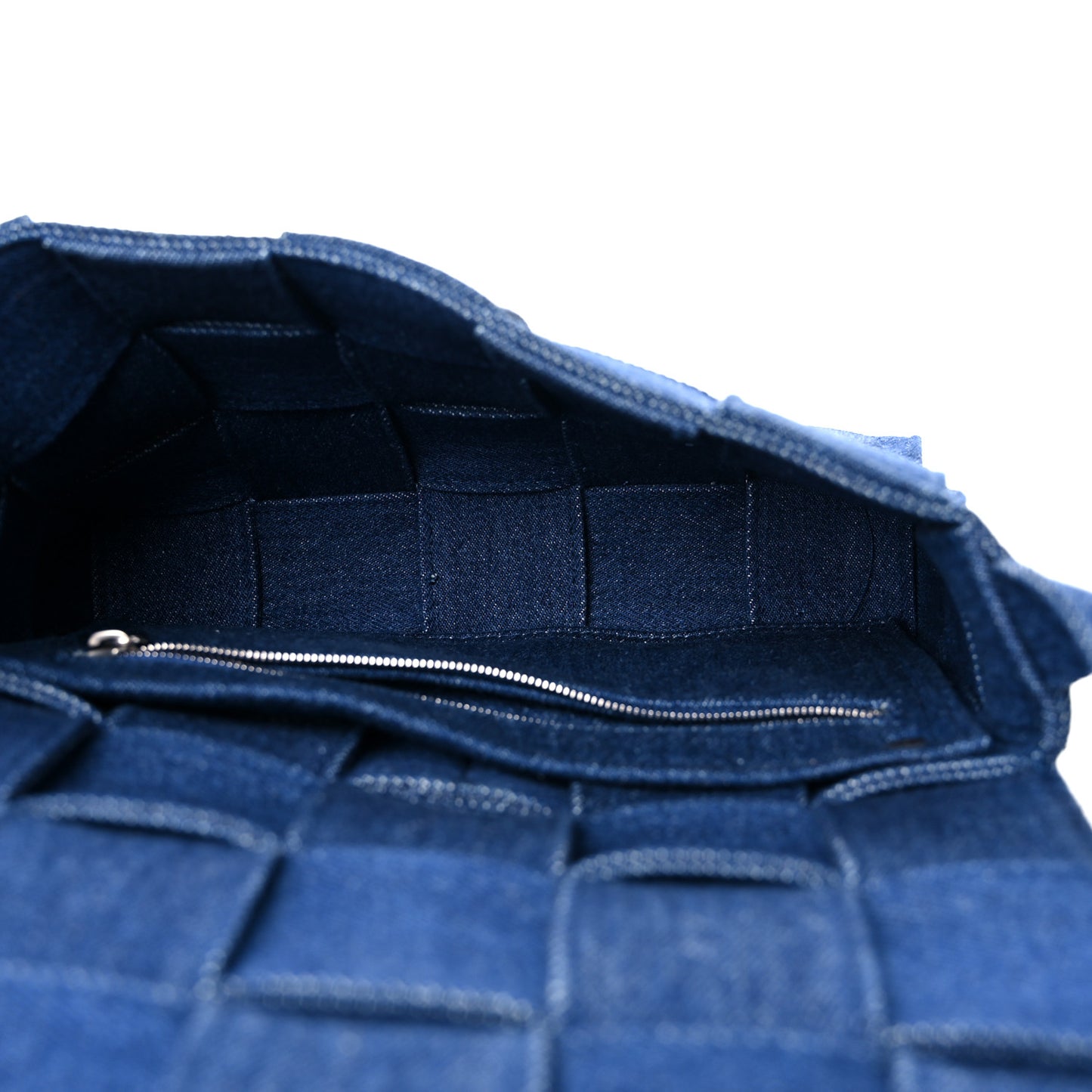Denim Maxi Intrecciato Cassette Crossbody Bag Indigo