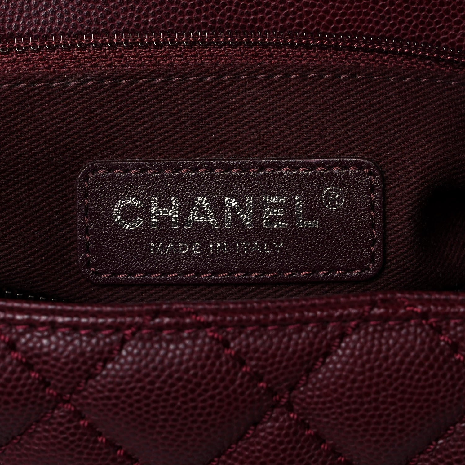 Chanel Caviar Quilted Medium Coco Handle Flap Burgundy 6 of 11