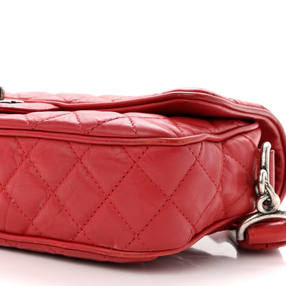 Chanel Crumpled Calfskin Quilted Small Casual Rock Flap Red 10 of 12