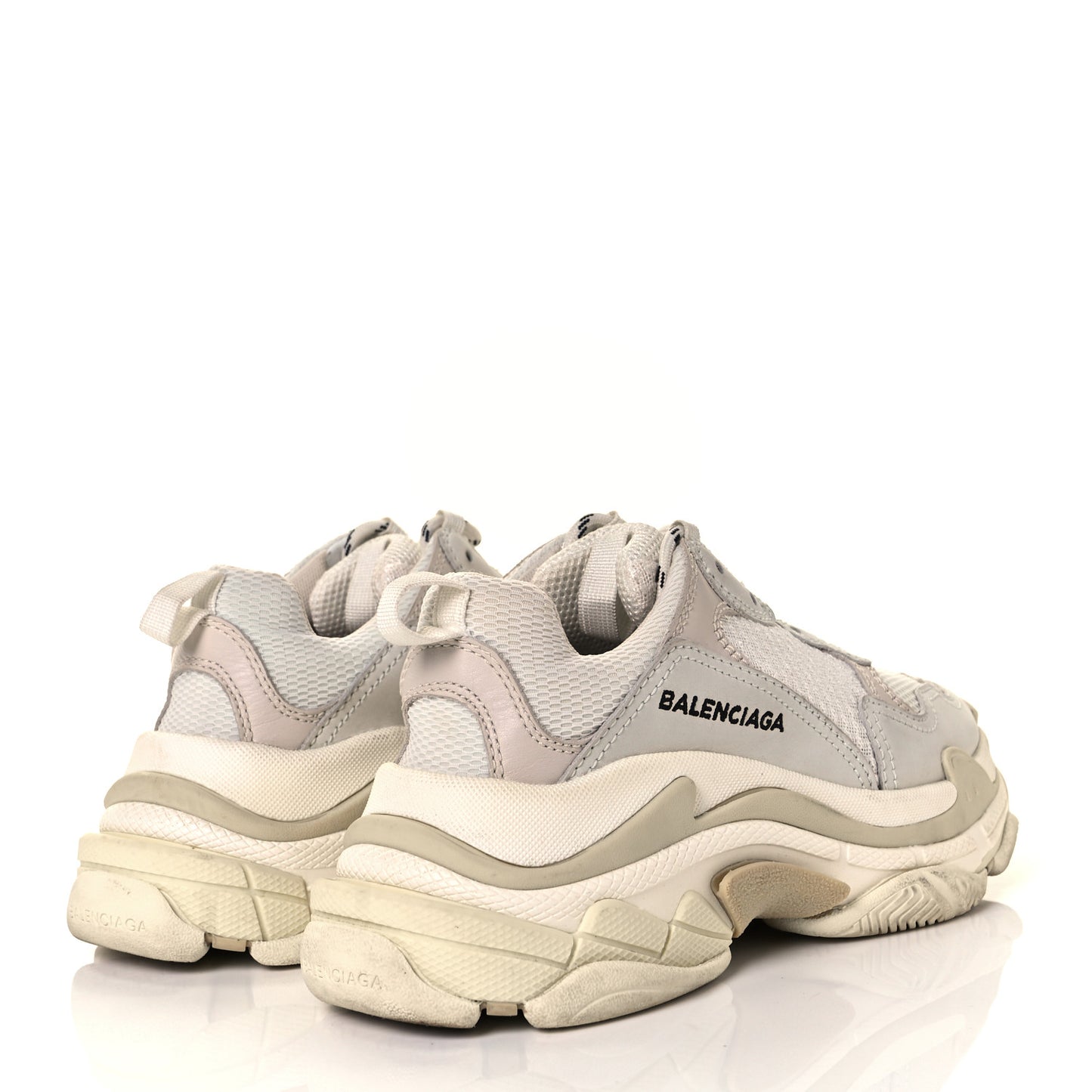 Fabric Mesh Womens Triple S Sneakers 36 White
