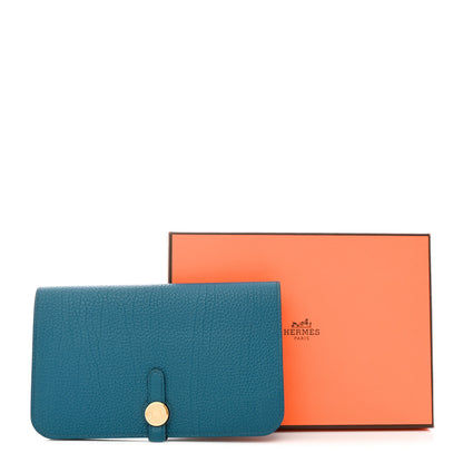 Hermes Togo Dogon Duo Wallet Bleu Izmir 12 of 12