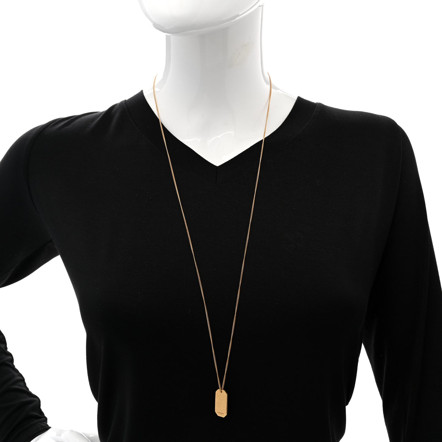 Metal Military Tag Necklace Gold