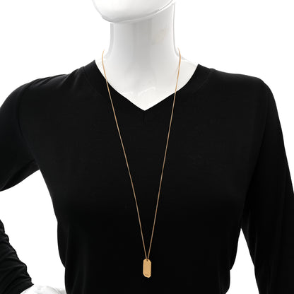 Saint Laurent Metal Military Tag Necklace Gold 2 of 7