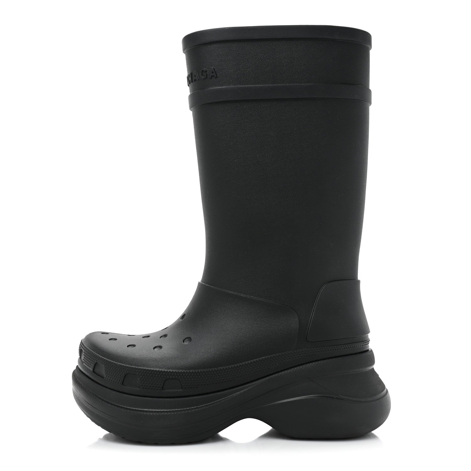 Balenciaga X CROCS Rubber Womens Rain Boots 40 Black 1 of 11