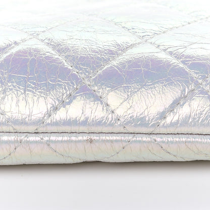 Chanel Iridescent Crumpled Calfskin CC Ripples Medium Cosmetic Case White 14 of 16