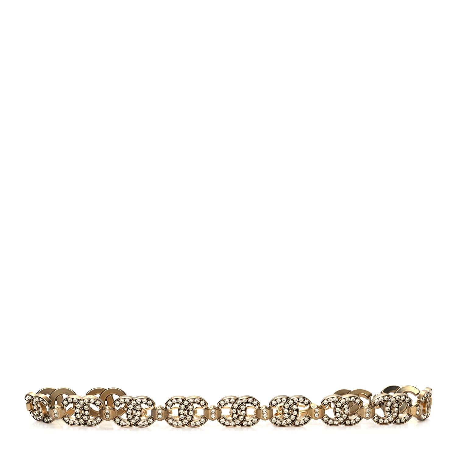 Chanel Crystal CC Link Chain Choker  Gold 4 of 6