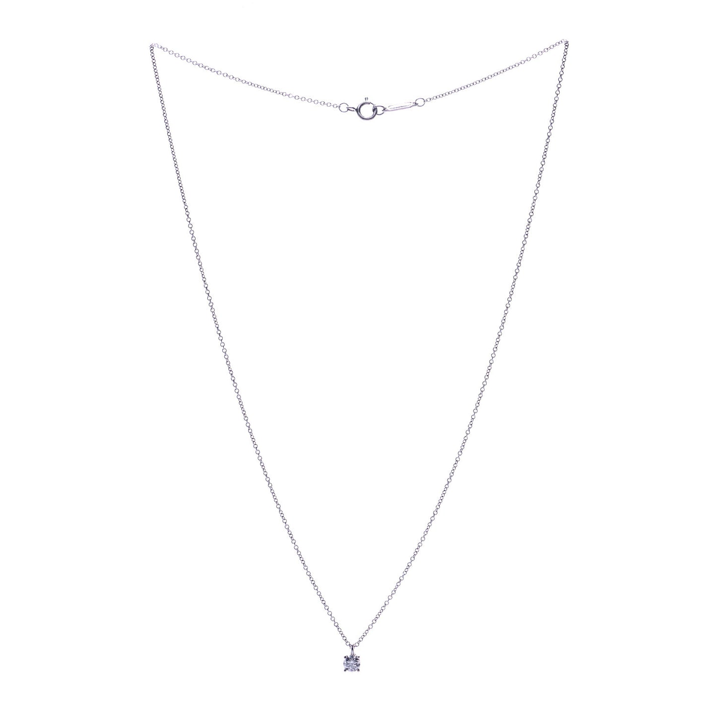 Platinum Diamond .26ct Solitaire Pendant Necklace