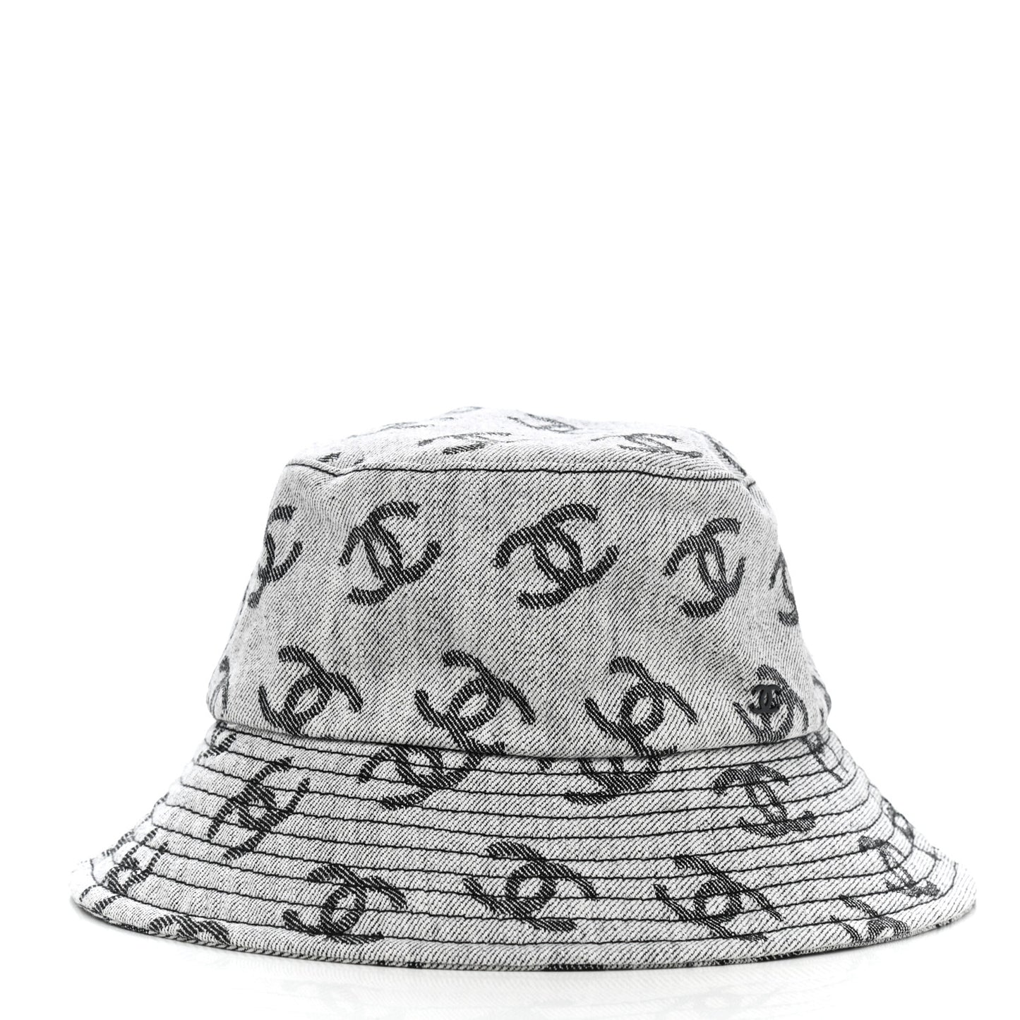 Denim CC Bucket Hat M White Black