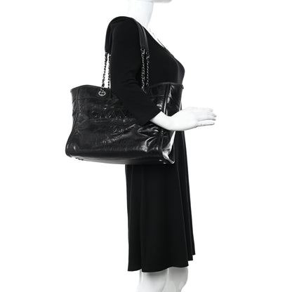 Chanel Glazed Calfskin Small Deauville Tote Black 2 of 11