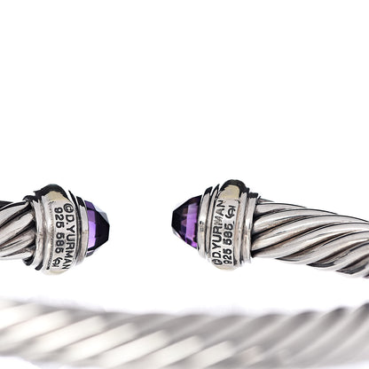 David Yurman Sterling Silver 14K Yellow Gold Amethyst 7mm Cable Classics Bracelet 4 of 4