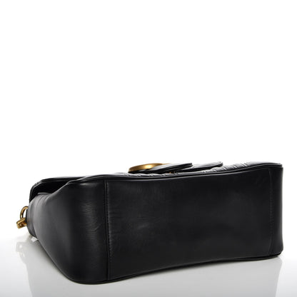 Gucci Calfskin Matelasse Small GG Marmont Top Handle Shoulder Bag Black 5 of 8