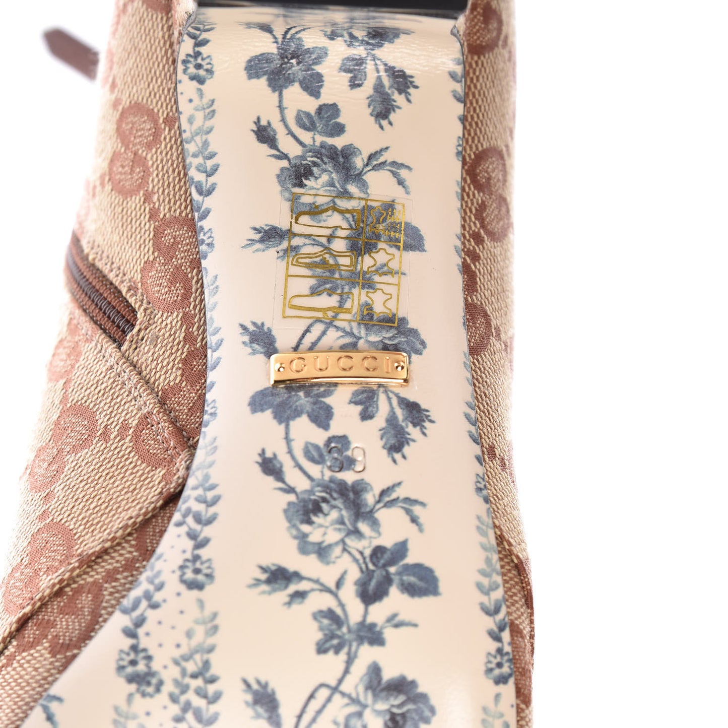 Monogram Malaga Kid GG Victoire 55mm Ankle Boots 39.5 Beige Ruggine Rust