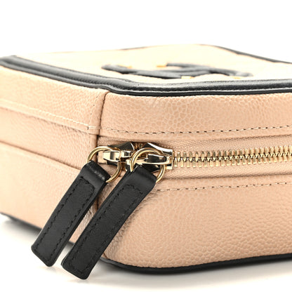 Chanel Caviar Quilted Small CC Filigree Vanity Case Beige Black 9 of 10