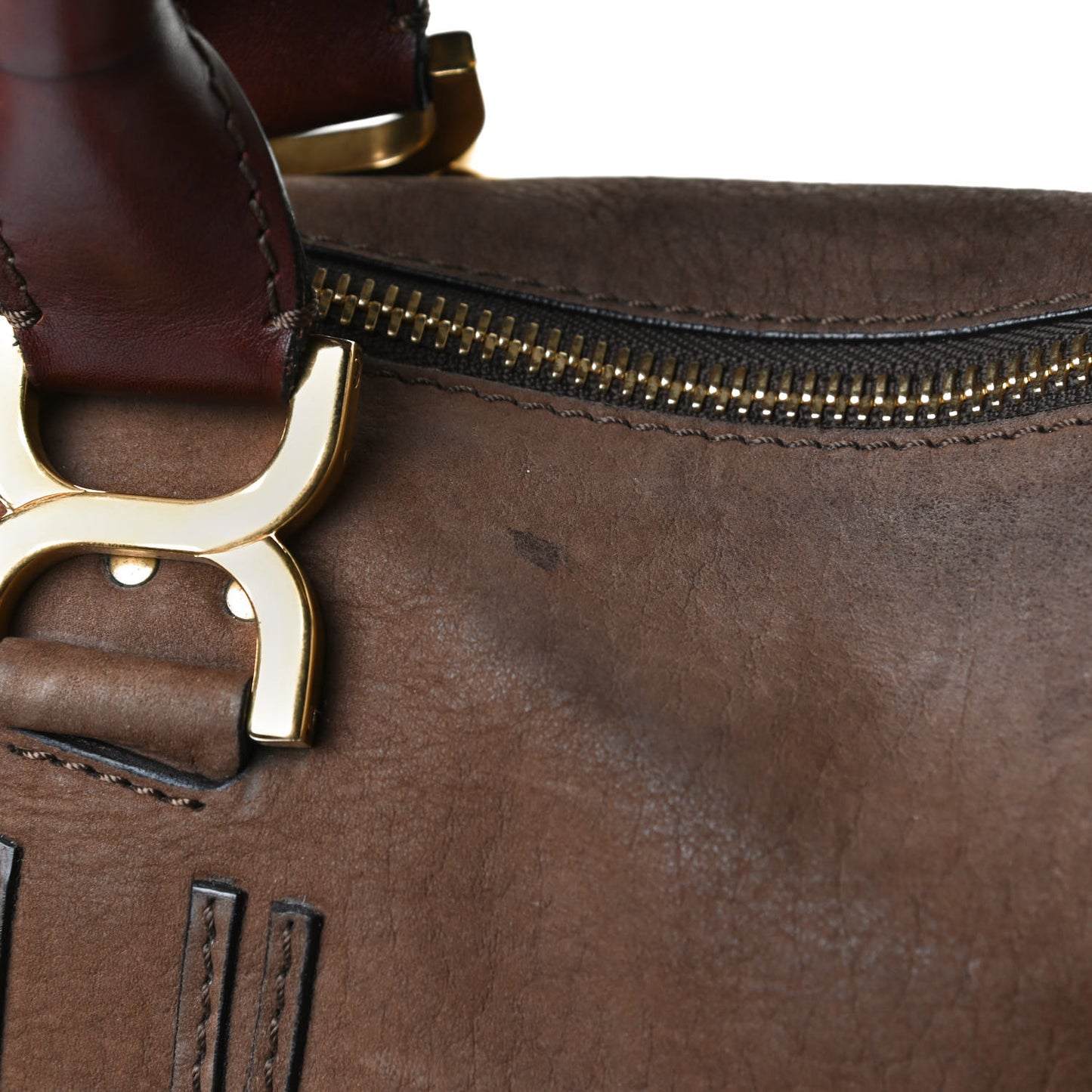 Nubuck Medium Marcie Satchel Dark Brown
