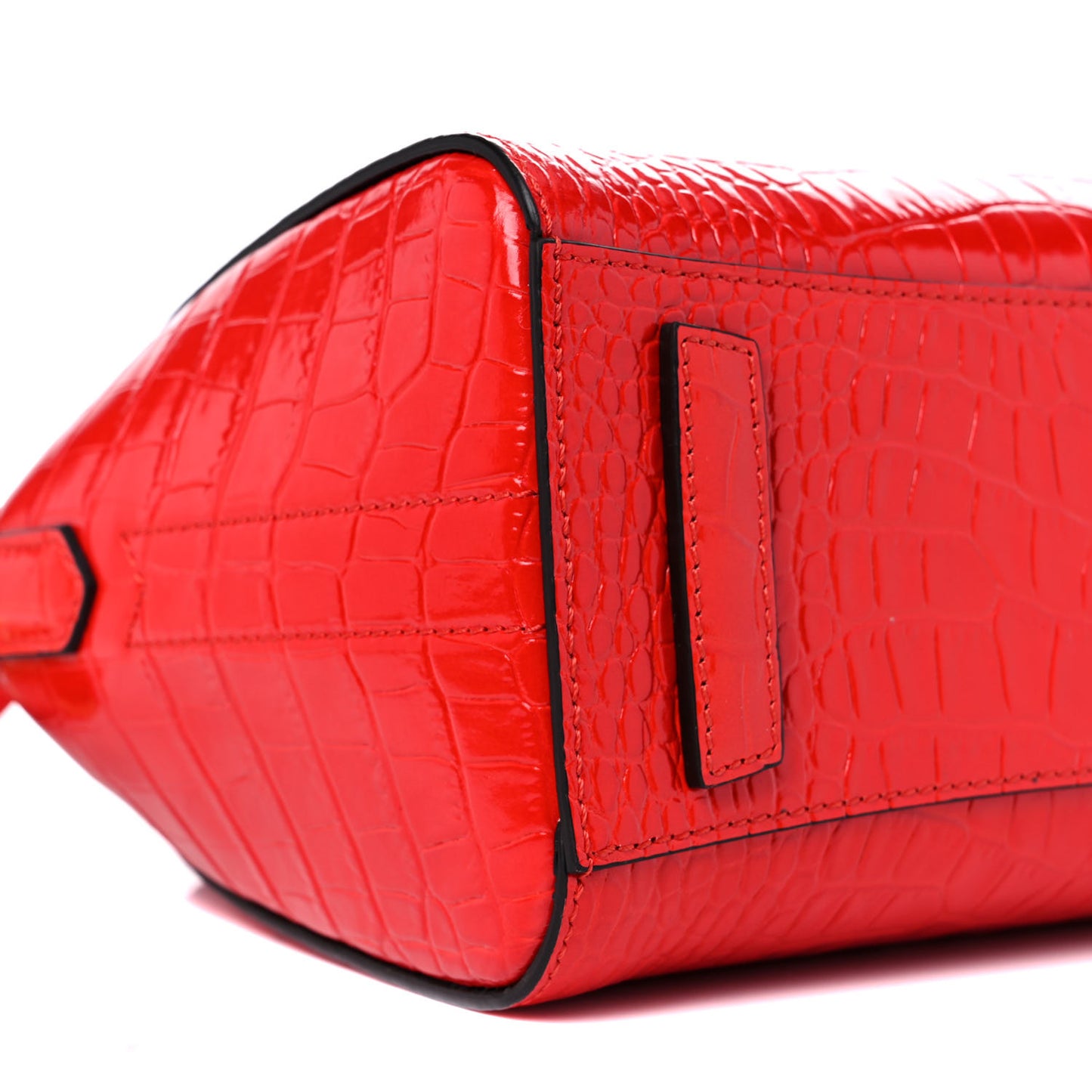 Calfskin Crocodile Embossed Mini Antigona Red